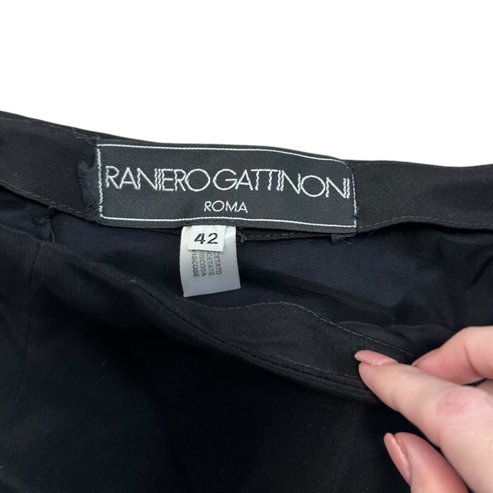 Raniero Gattinoni Black Skirt in Small Vintage 90s Italian Cutout Asymmetrical - Picture 7 of 7